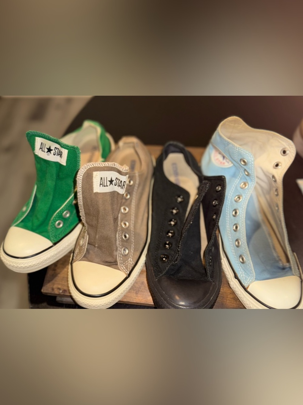 *All 4 =$40 *
Converse All Star Sneakers -Green, Gray, Black, Blue.